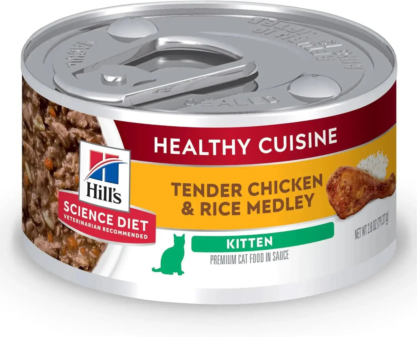Healthy Cuisine, Kitten, Great Taste, Wet Cat Food, Chicken & Rice Stew, 2.8 Oz -Ê Hill's