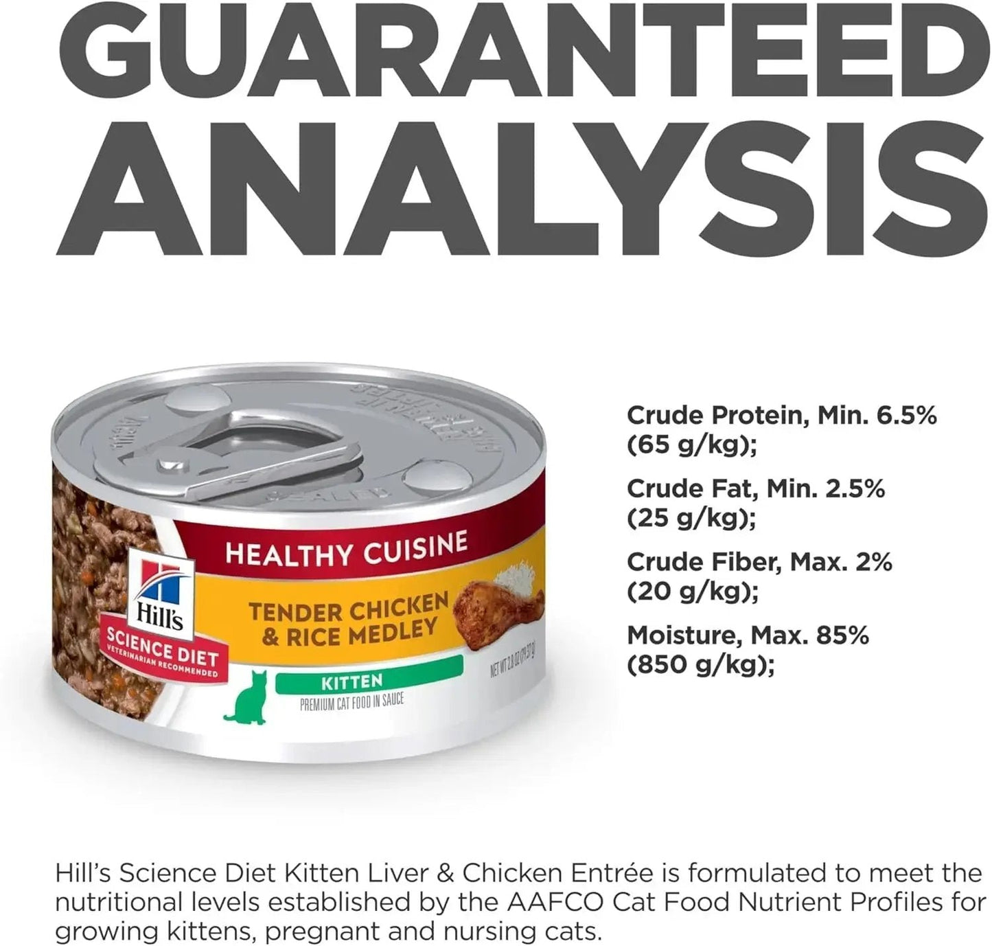 Healthy Cuisine, Kitten, Great Taste, Wet Cat Food, Chicken & Rice Stew, 2.8 Oz -Ê Hill's