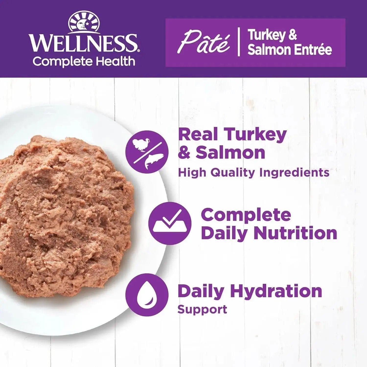 Wellness Complete Health Pate Adult Wet Cat Food, Natural, Protein-Rich, Grain F -Ê Wellness
